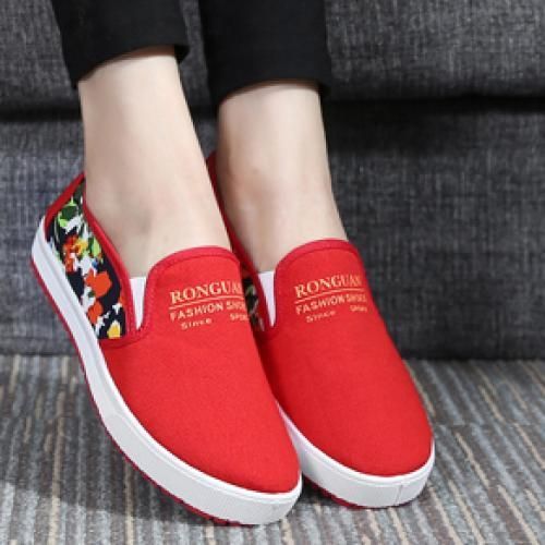 Ladies Light Casual Flat Shoes Office Shoes-Red