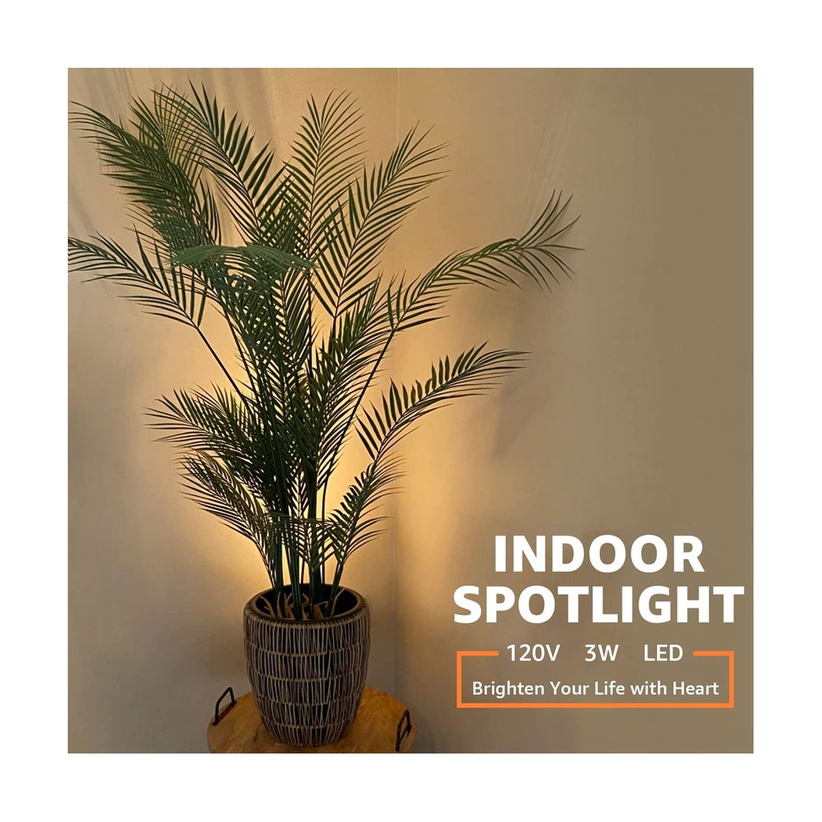 3W Spot Lights Indoor Adjustable Up Indoor Floor Spotlight LED Dimmable Plant Spotlight Accent Lighting White US Plug