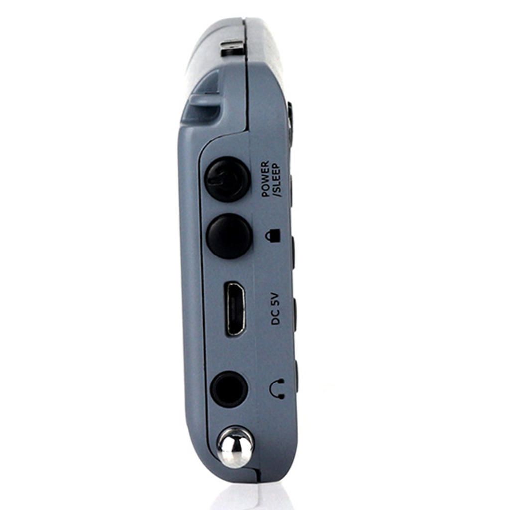 Rechargeable AM FM Digital Portable Pocket Radio And Earphone Gray
