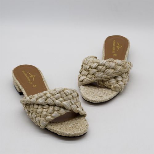 1551-16 Braided Women Low Heeled  Slides Ladies Flip Flops Female Flat Slippers