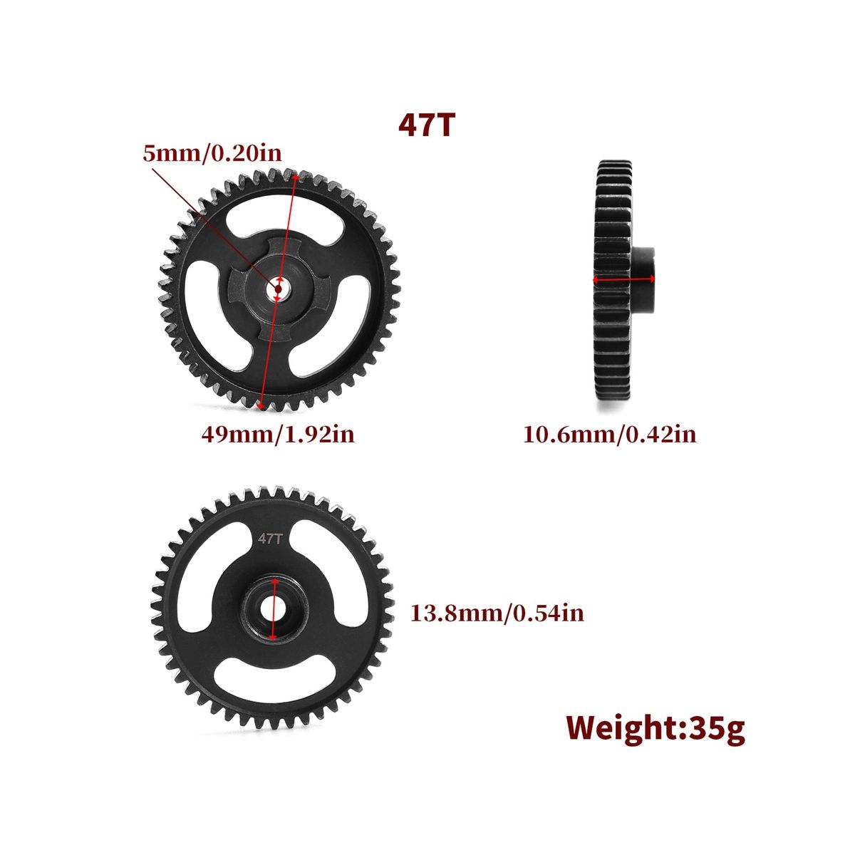 Hardened Steel 47T Spur Gear Main Gear 76937 76939 77127