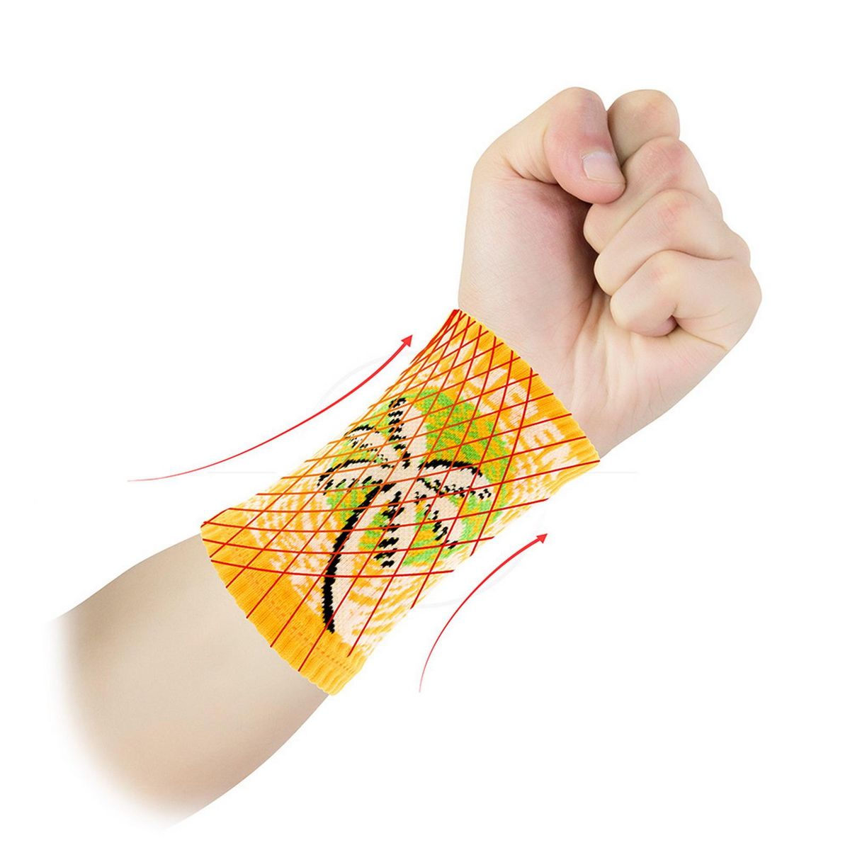 1 Pair Wrist Guards Fitness Sports Bracer Wrist Sweatbands Decoration Yellow