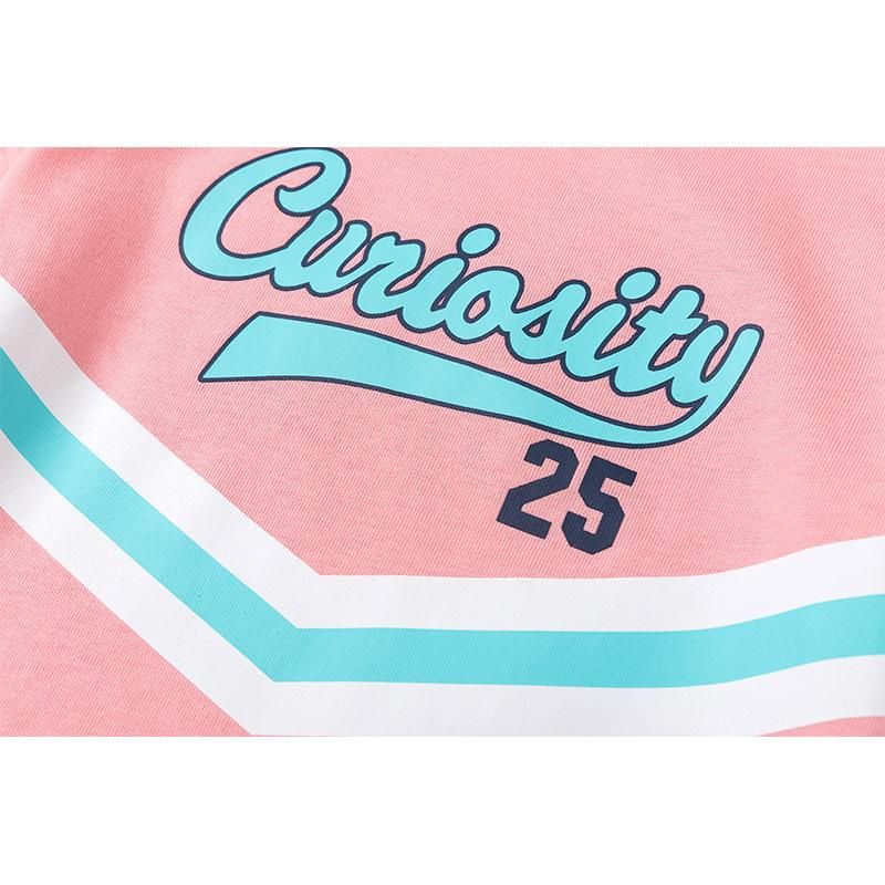 Male Female Kids' Clothes Summer Sports Suit Cotton Thin Shorts Two-Piece Baby Clothes 90-