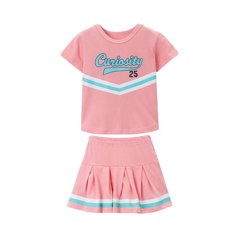 Male Female Kids' Clothes Summer Sports Suit Cotton Thin Shorts Two-Piece Baby Clothes 90-