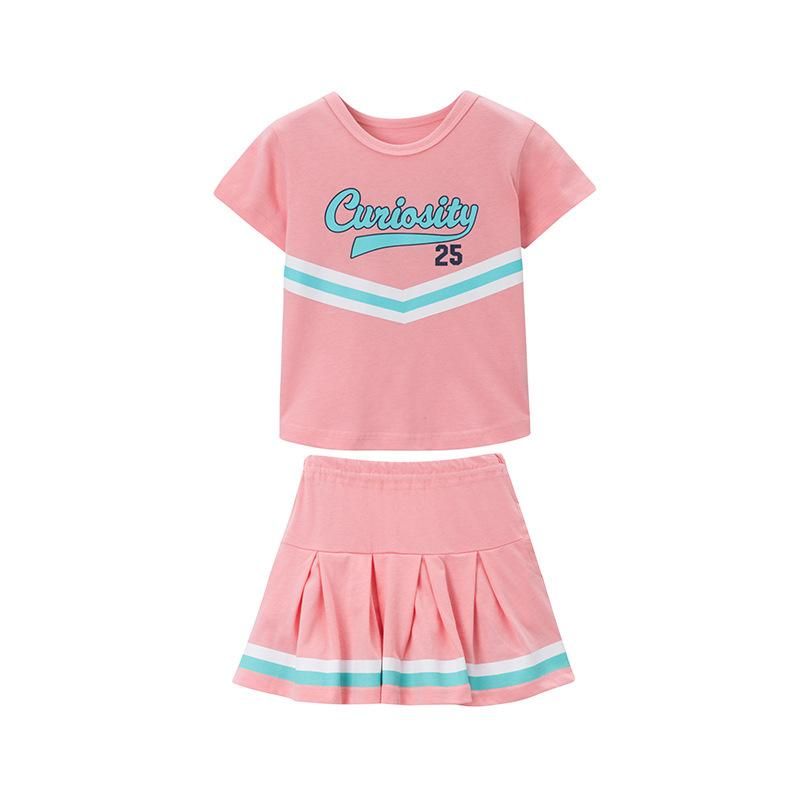 Male Female Kids' Clothes Summer Sports Suit Cotton Thin Shorts Two-Piece Baby Clothes 90-