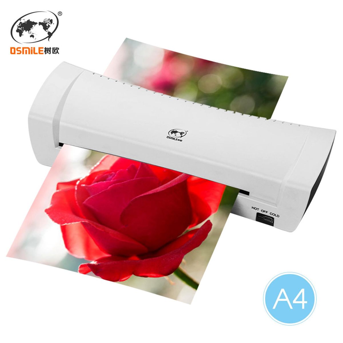 OSMILE SL200 Laminator Machine Hot and Cold Laminating Machine Two Rollers A4 Size for Document Photo Picture Credit Card Home School Office Electronics Supplies