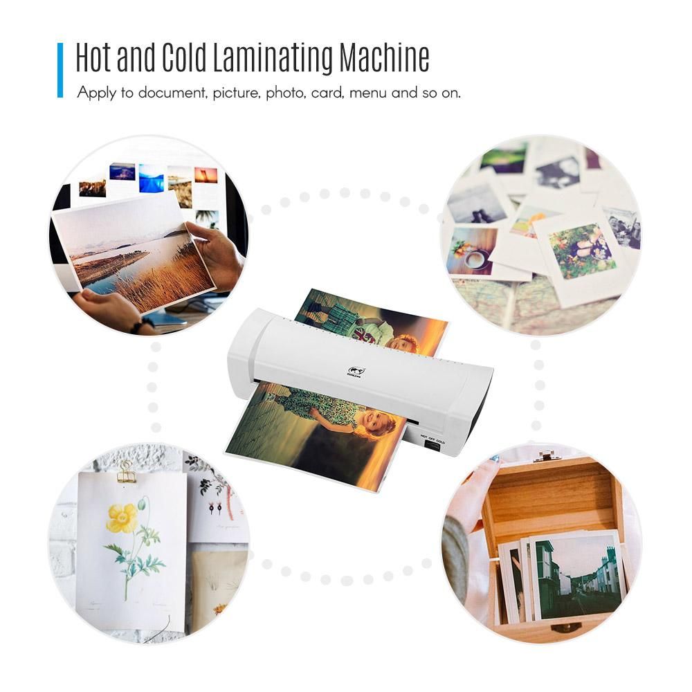 OSMILE SL200 Laminator Machine Hot and Cold Laminating Machine Two Rollers A4 Size for Document Photo Picture Credit Card Home School Office Electronics Supplies
