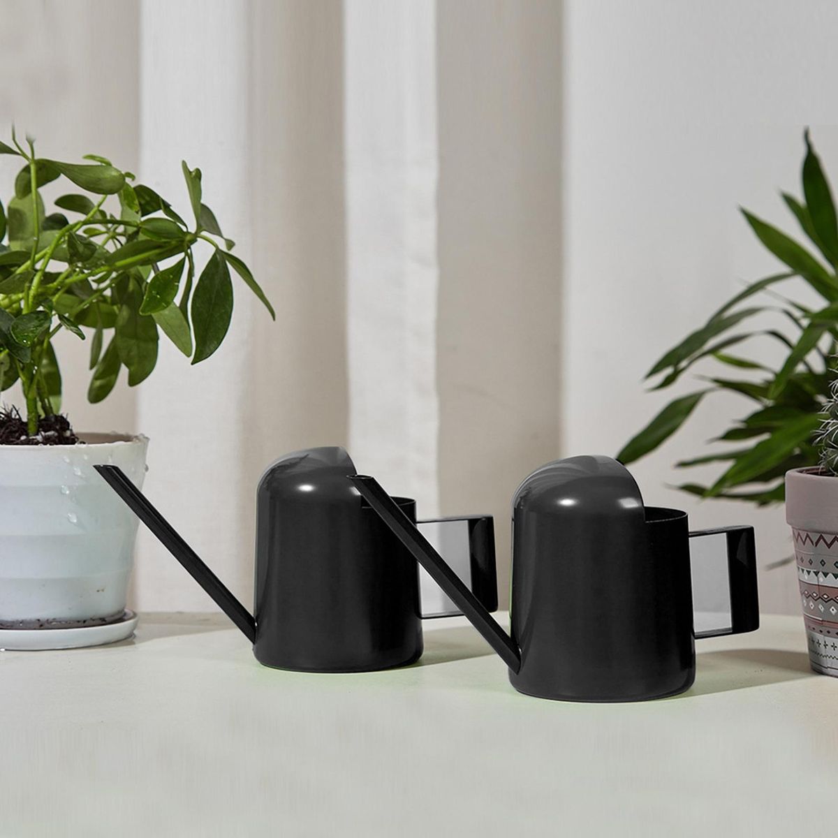 300ml Watering Stainless Steel Mini Watering Long Spout for Plants Black