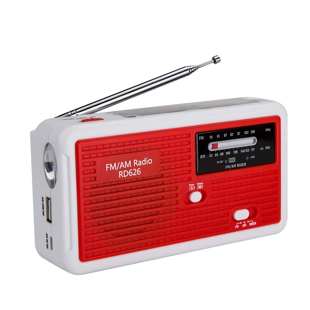 4 Way Powered Emergency Radio Solar Crank Battery AMFM Alert Radio