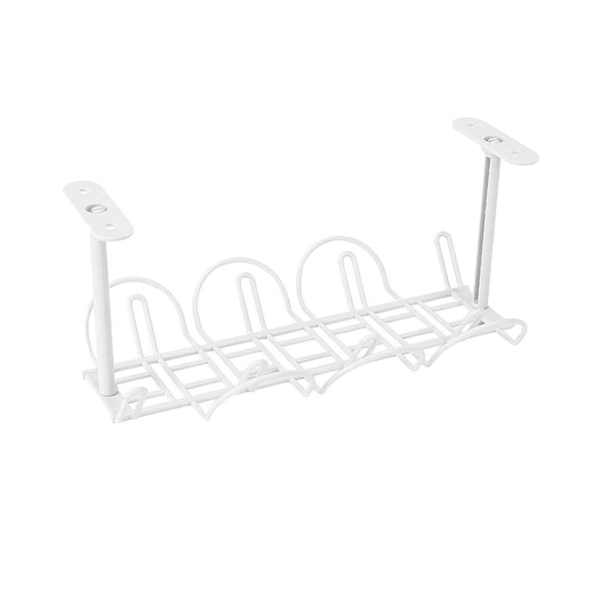 Under Desk Cable Management Tray Wire Holder Shelf  White