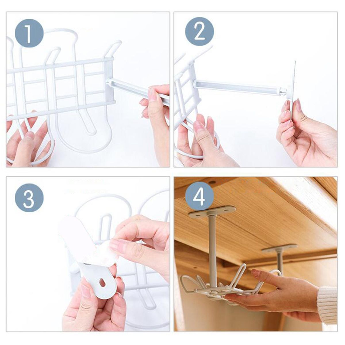Under Desk Cable Management Tray Wire Holder Shelf  White