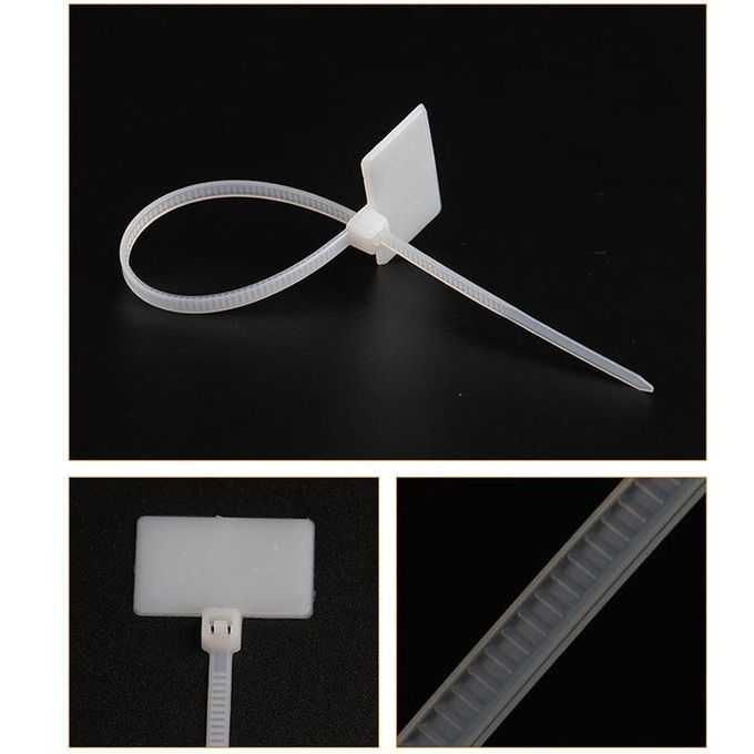 100Pcs 3x100mm Natural Nylon Self-Locking Tie Network Cable Marker