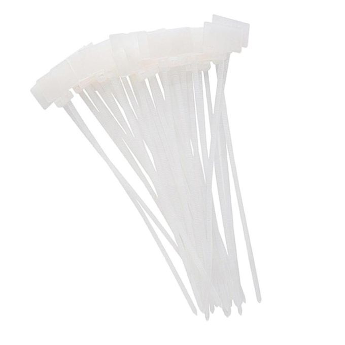 100Pcs 3x100mm Natural Nylon Self-Locking Tie Network Cable Marker