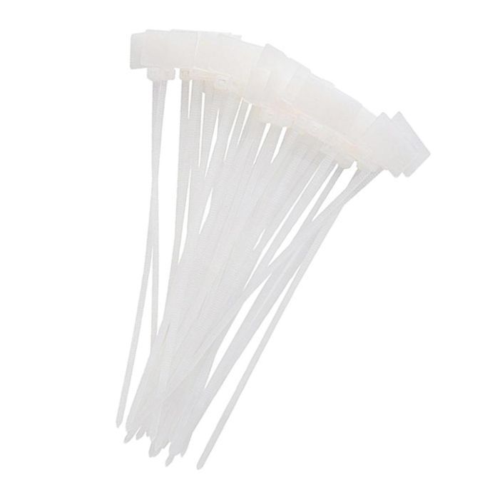 100Pcs 3x100mm Natural Nylon Self-Locking Tie Network Cable Marker