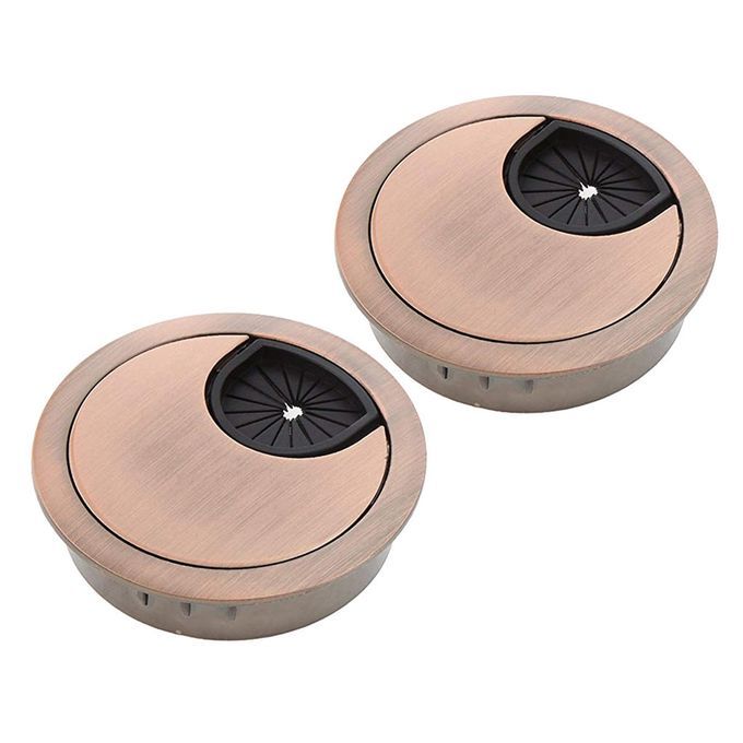 2Piece 60mm Desk Table Grommets Cable Cord Hole Cover For Home Copper