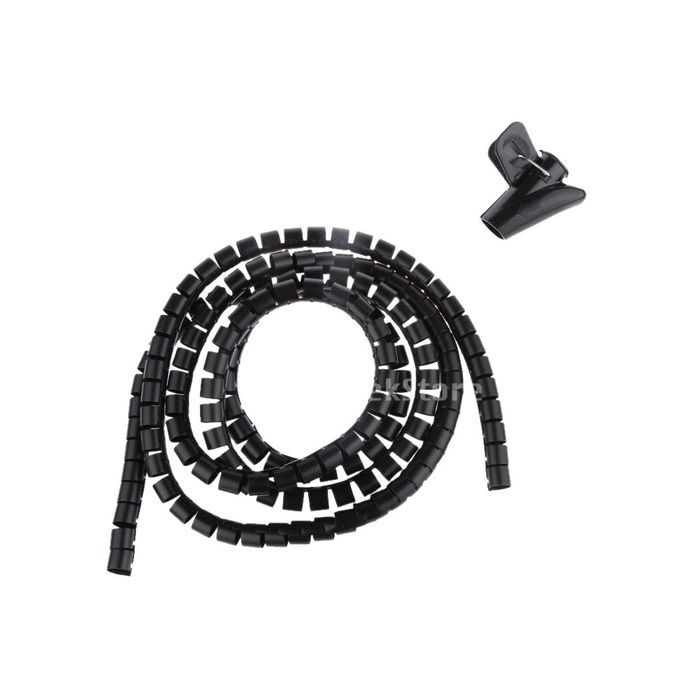 Dia 15mm Flexible Spiral Tube Wrap Cable Wire Organizer 15mm Black