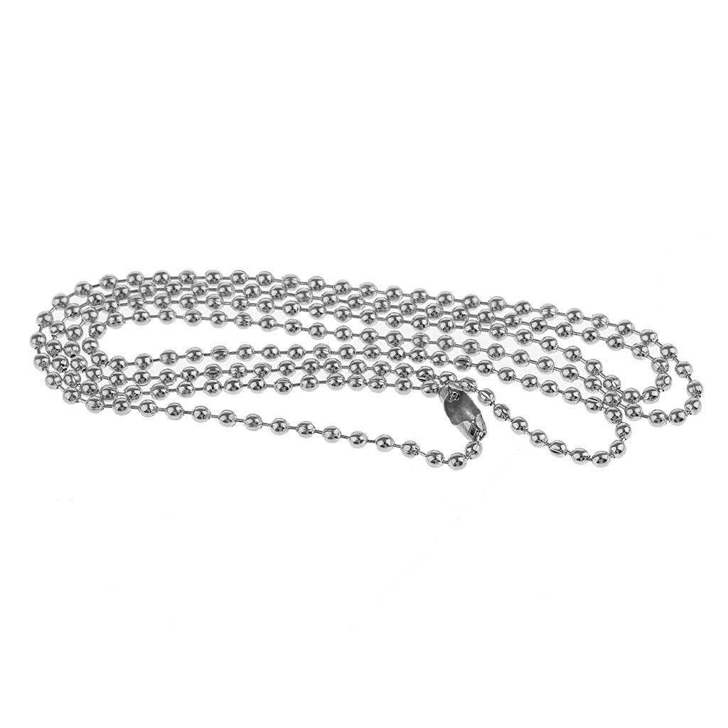 5 Pieces Stainless Steel 2mm Ball Chain Necklace For Men Women Silver