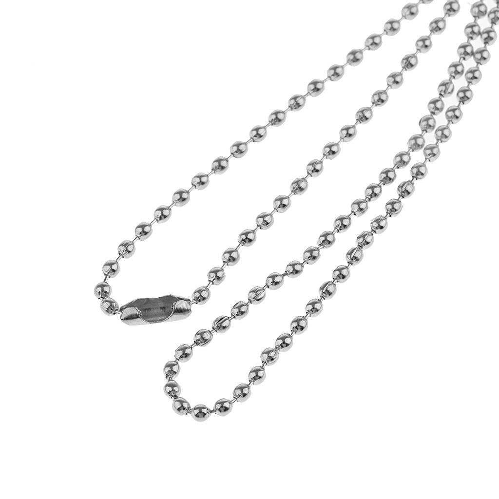 5 Pieces Stainless Steel 2mm Ball Chain Necklace For Men Women Silver
