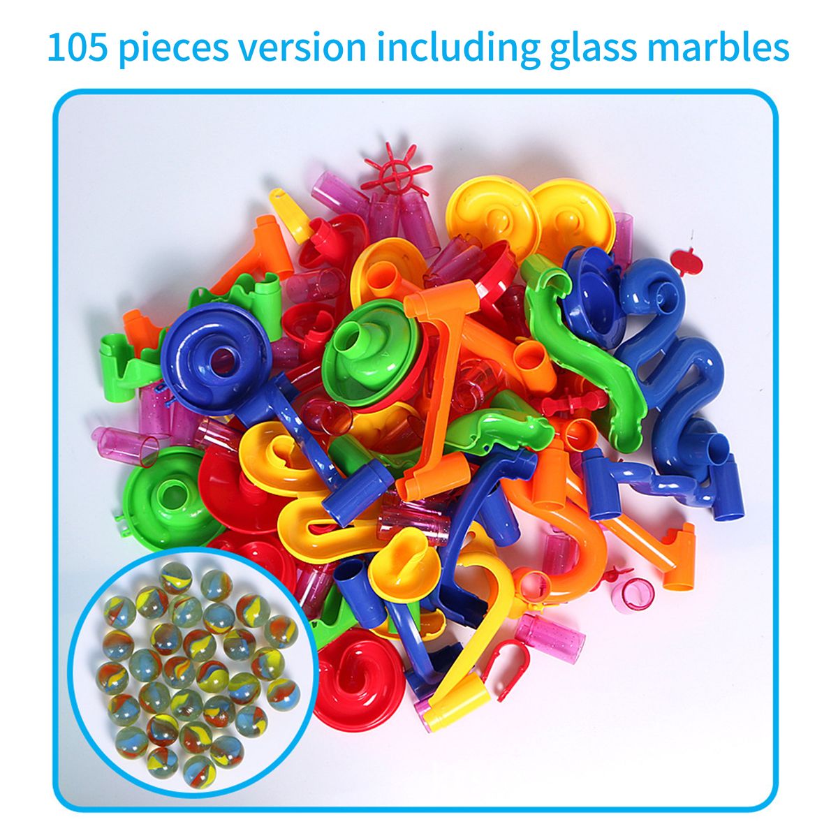 Construction Marble Run Race Track DIY Building Railway 105