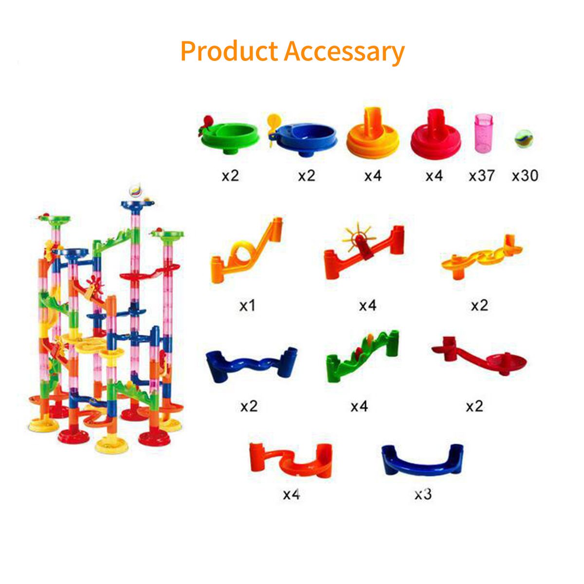 Construction Marble Run Race Track DIY Building Railway 105