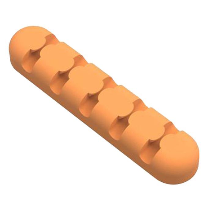 Silicone Adhesive Charging Cable Management Clips Holder Orange