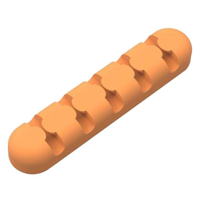 Silicone Adhesive Charging Cable Management Clips Holder Orange