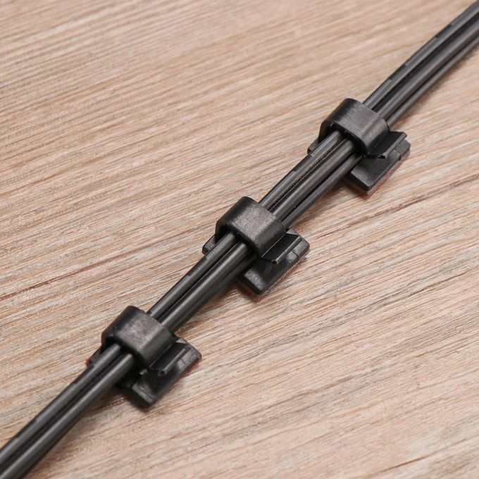 Self-Adhesive Cable Clips Wiring Under The Desk Holder Clamps Black