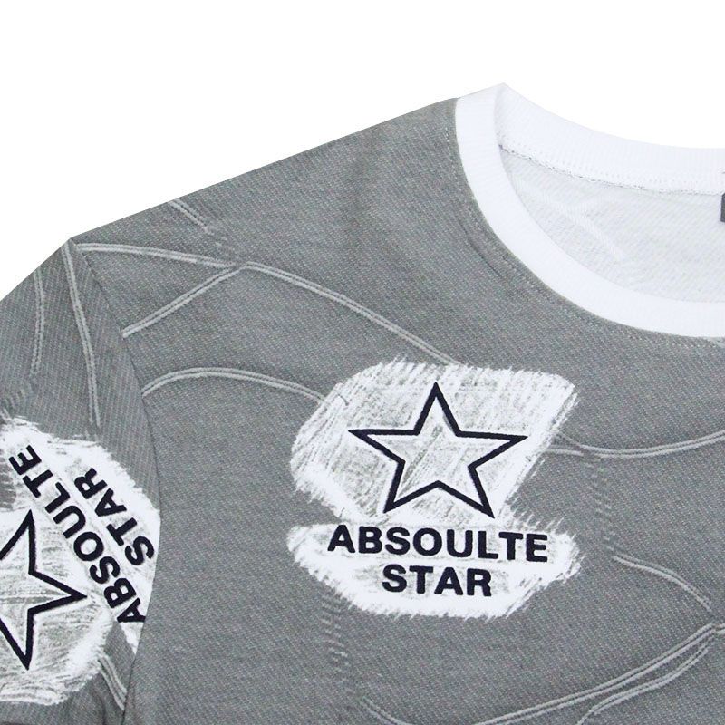 Mens Casual Cotton Autumn Loose Long Sleeve Shirts Sportwear Sweatshirt-Grey