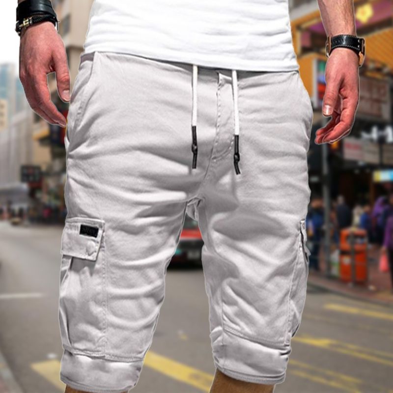 Mens Elastic Pocket Cargo Shorts Nicker Pants