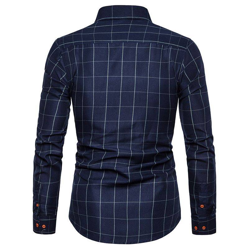 2-in-1 Men's Long Sleeve Shirts-Red/Blue