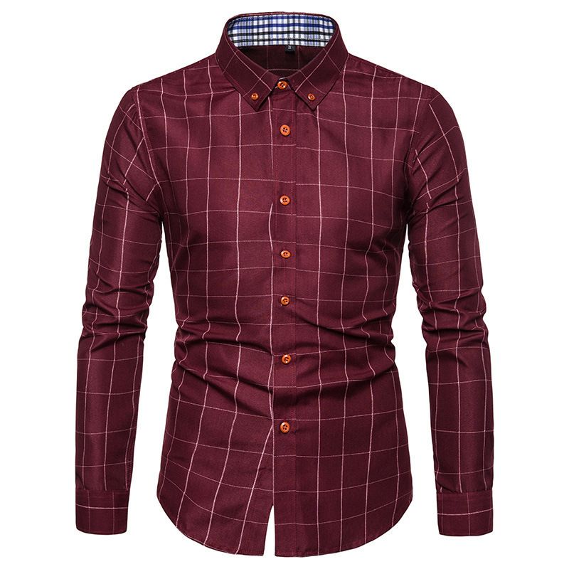 2-in-1 Men's Long Sleeve Shirts-Red/Blue