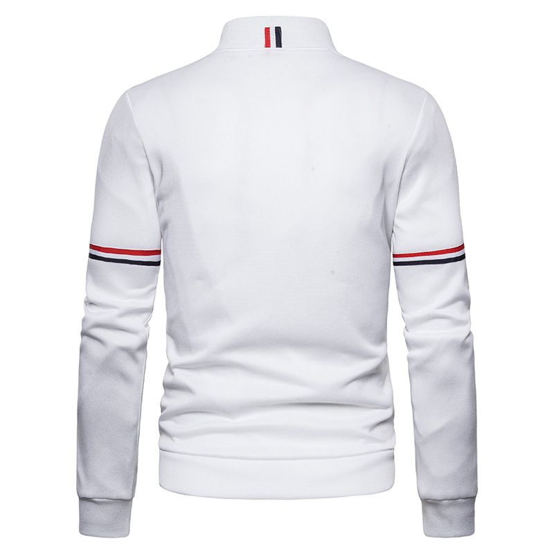 Mens Lightweight Varsity Jackets Plain Comfort Casual Coat-White
