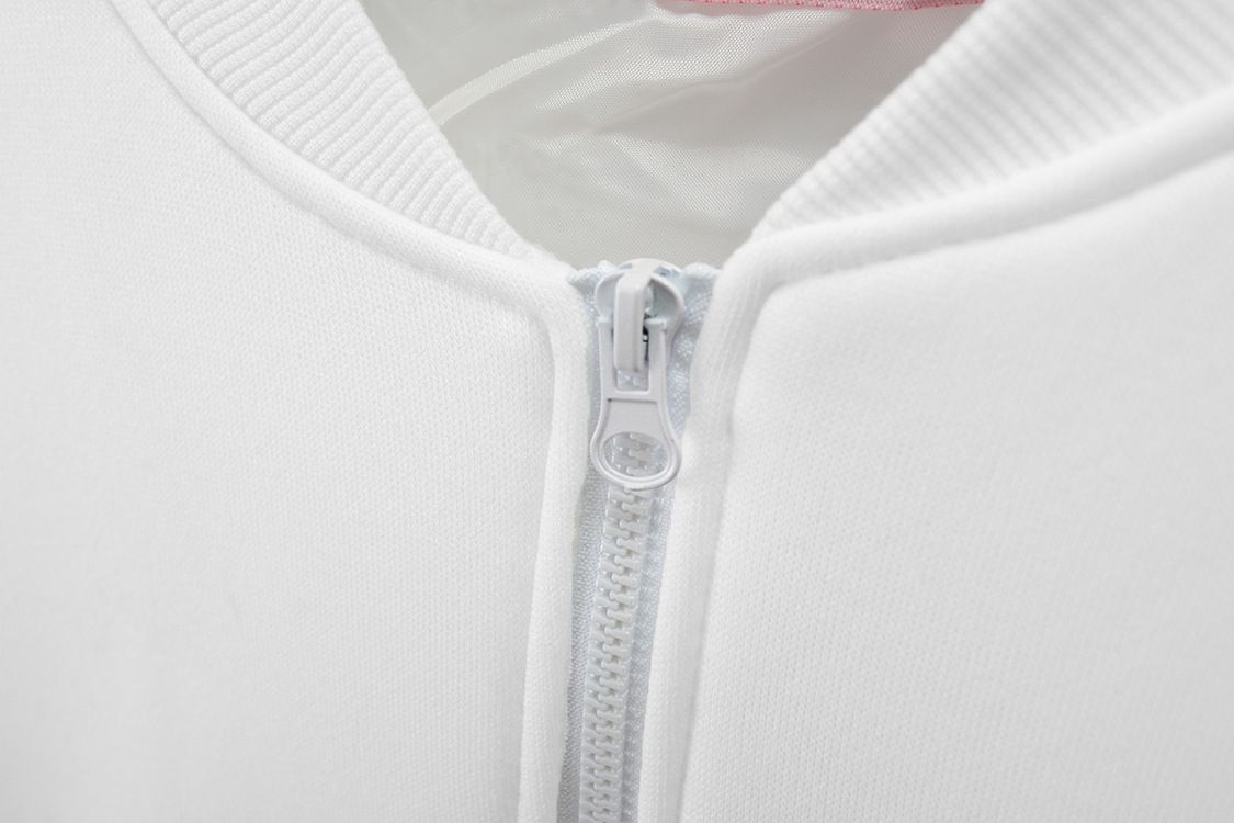 Mens Lightweight Varsity Jackets Plain Comfort Casual Coat-White