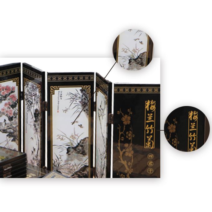 Chinese Classical Screen Decoration, Plum Orchid Bamboo Chrysanthemum Pattern, Chinese Folk Crafts
