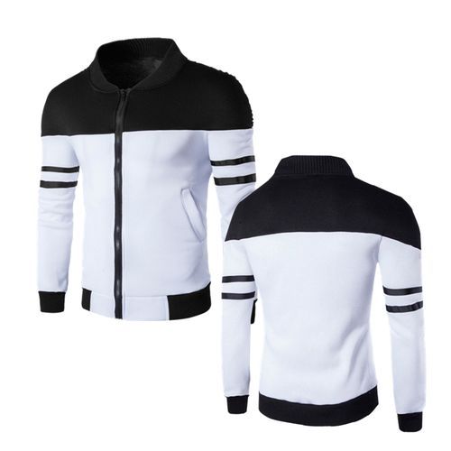 Men Lightweight Winter Varsity Jacket - White