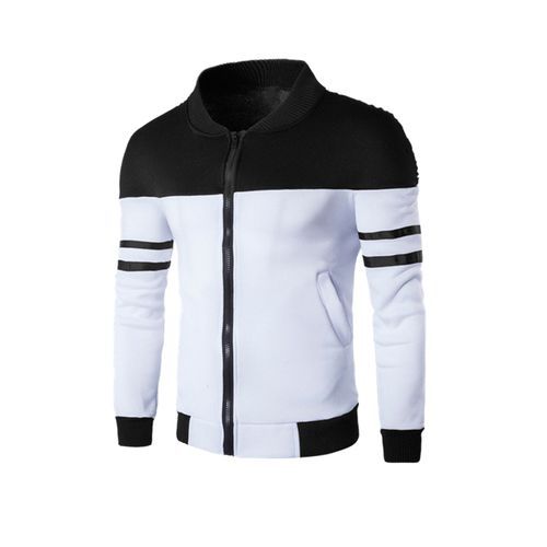 Men Lightweight Winter Varsity Jacket - White
