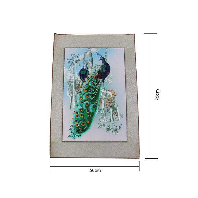Shu Embroidery Peacock Pictures White With Blue Ornaments Intangible Cultural Heritage
