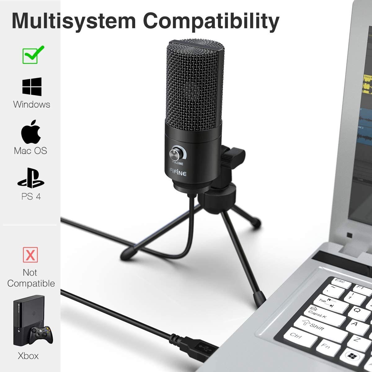 K669B Fifine Metal USB Condenser Studio Microphone