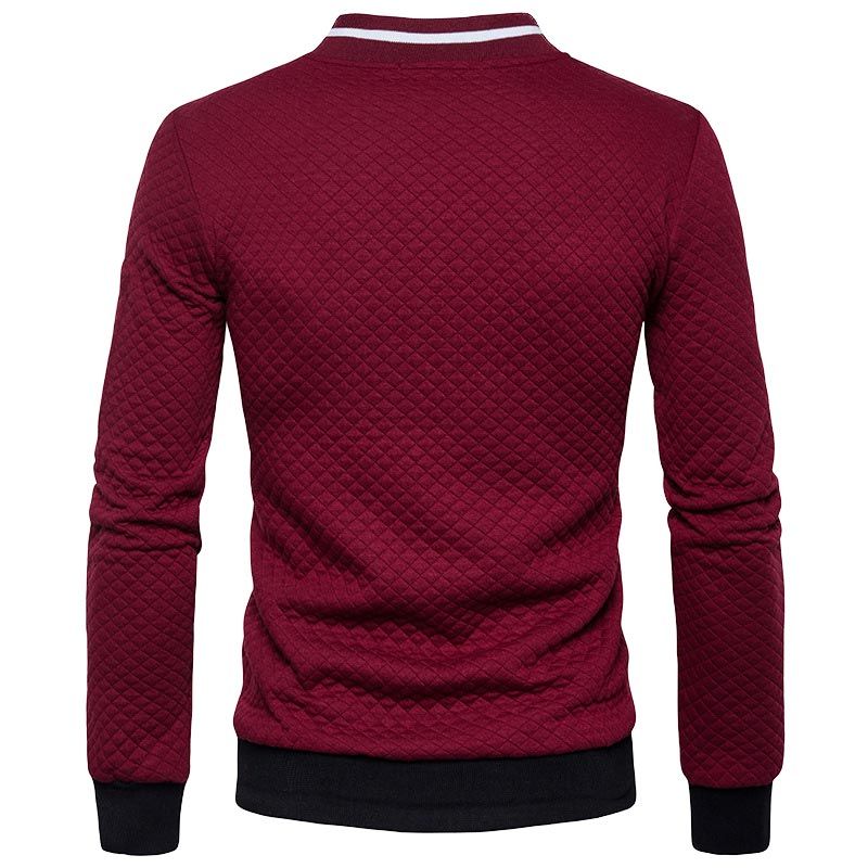 Mens Zipper Comfort Blazers Windbreak Lightweight Jackets Coats-Burgundy