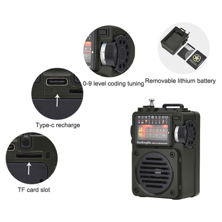 HanRongda HRD-700 Full Band Bluetooth Radio
