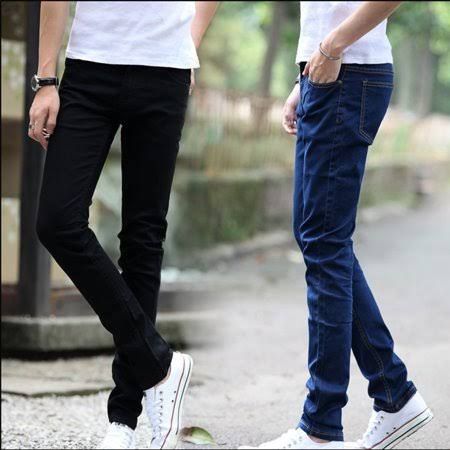 2in1 Fitted Stock Jeans For Men-Black + Blue