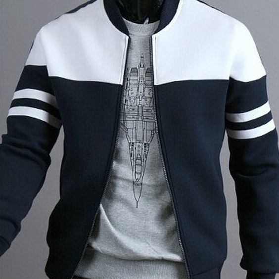 Well-tailored Unisex Jacket - Blue & White