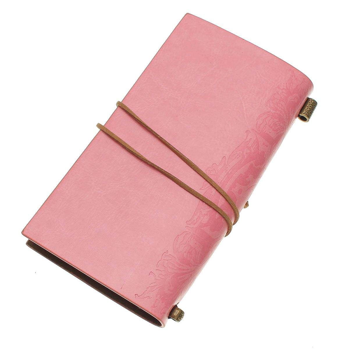"Time" Leather Loose-leaf Notebook Kraft Paper Notebook Portable Retro Car Line Pink (pink)