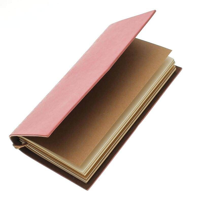 "Time" Leather Loose-leaf Notebook Kraft Paper Notebook Portable Retro Car Line Pink (pink)