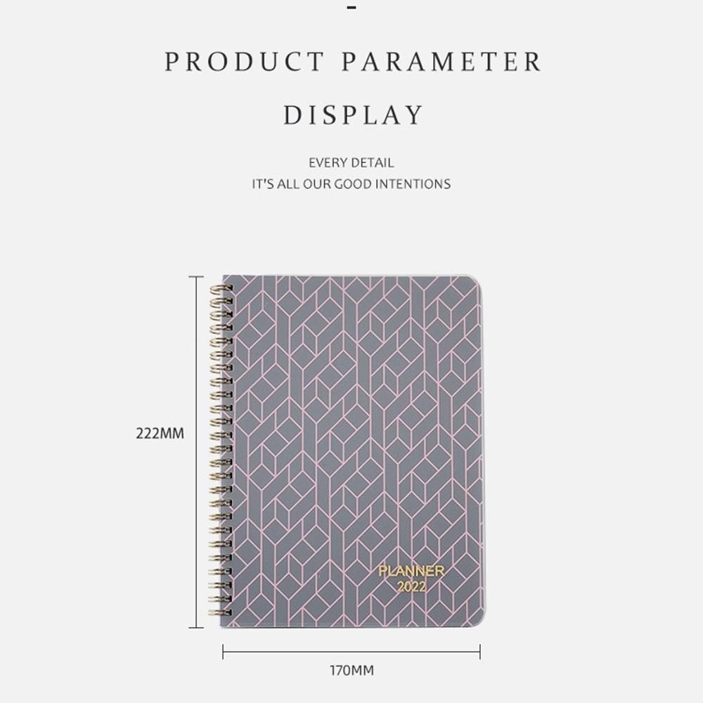 A5 2022 Planner English Version Schedule Notebook Goal Habit Schedule Coil This Stationery Office School Supplies Pink
