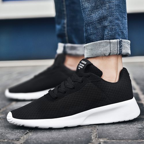 Big Size Mens Sneakers Soft Running Shoes-Black