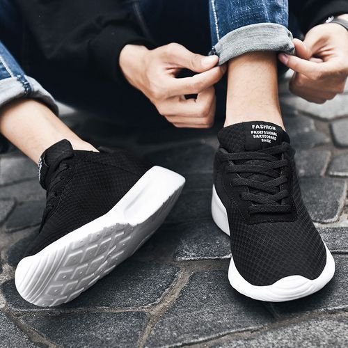 Big Size Mens Sneakers Soft Running Shoes-Black