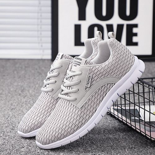 Big Size Mens Casual Running Shoes-Grey