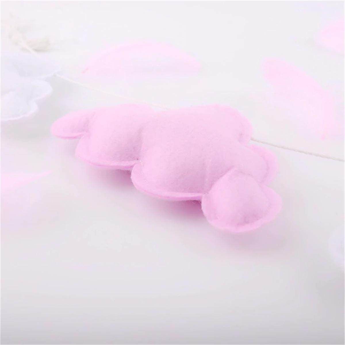 5 Pcs Simple Cloud Garland Ornament Crib Baby Bed Bell Bedroom Hanging Wall Gift Cloud Wall Hanging Baby Decor Toys Nursery Ornament Crib Children Kids Bedroom Pink