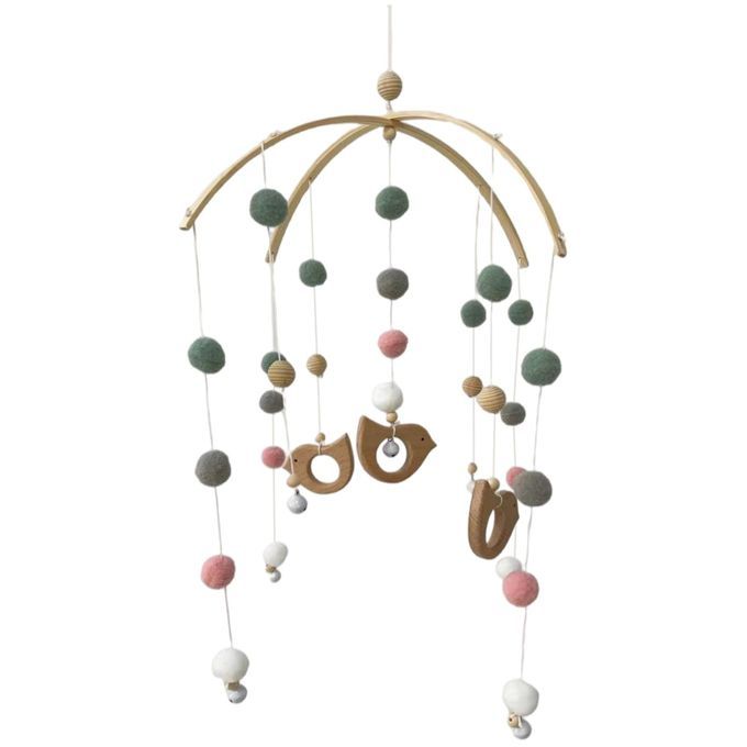 Baby Crib Mobile Wooden Wind Chime Bed Bell Nursery Kids Room Birds